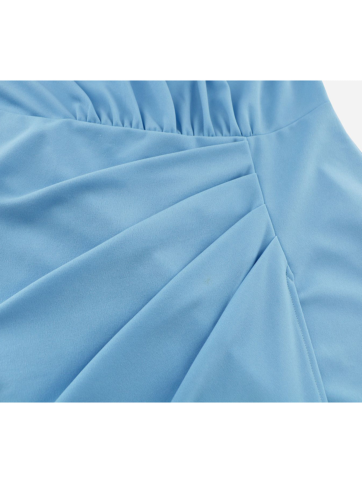 Fashion Round Neck Bubble Sleeve Slim Midi Dress