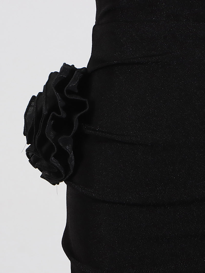 Sexy Hooded Appliqued Sleeveless Maxi Dress