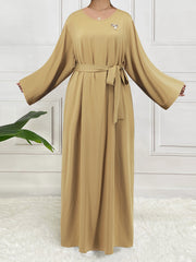 Casual Long Sleeve Round Neck Maxi Dress