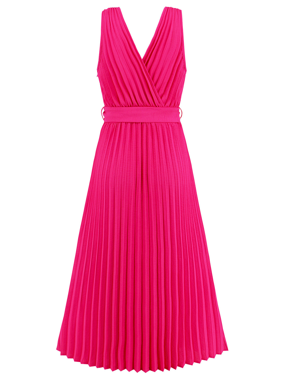 Sexy V Neck Sleeveless Slim Pleat Dress