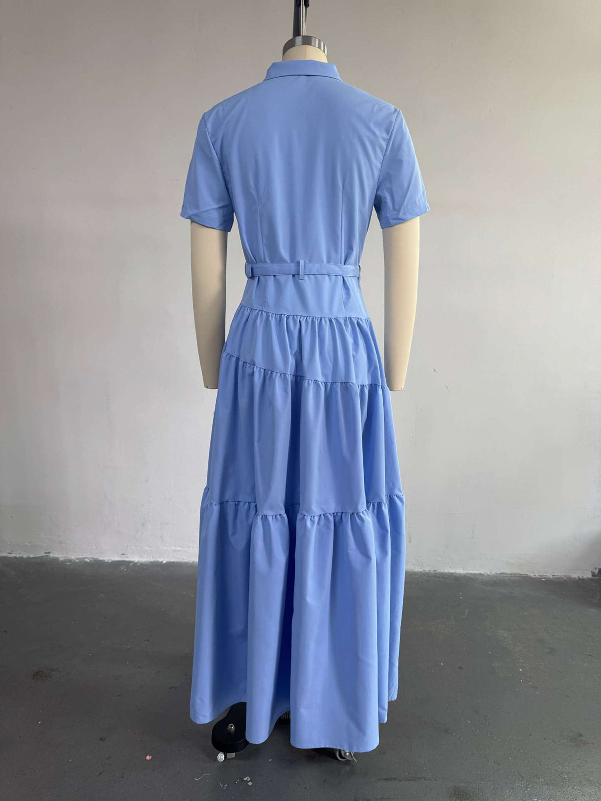 Casual Turn-Down Collar A-line Shirt Dress