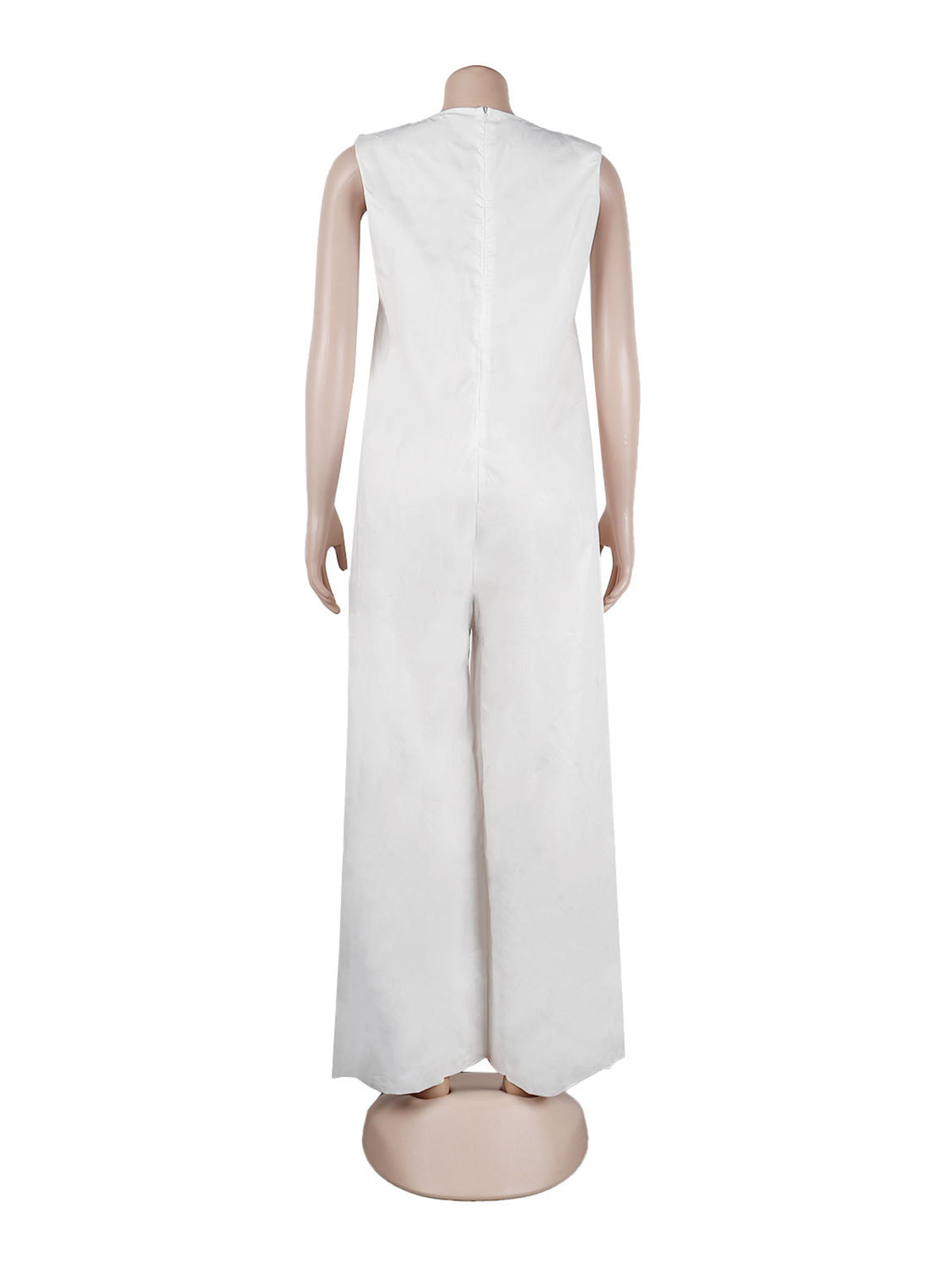 Solid Color Sleeveless Wide Leg Jumpsuits
