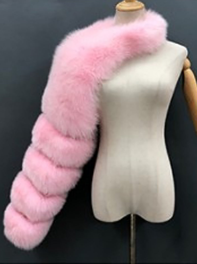 Fashion Faux Fox Fur Shawl Coat