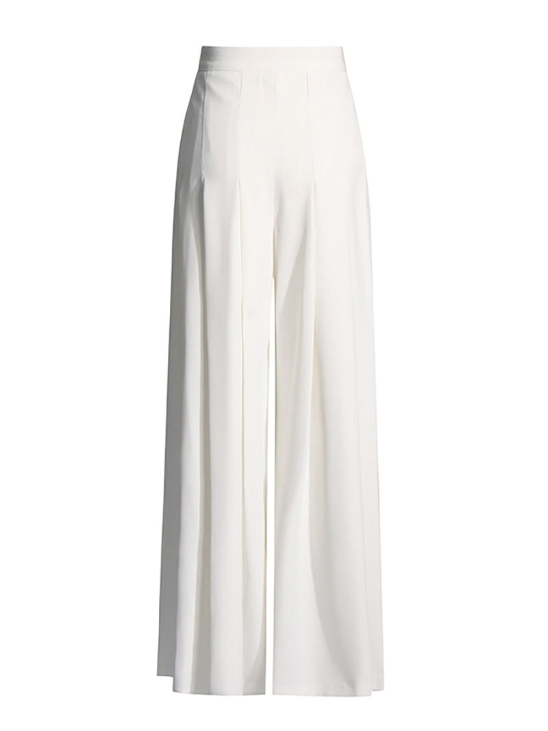 Fashion White Feather Pleated Two Piece Suit