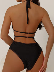 Sexy Padded Bikini Backless Lace-up One-Piece Swimwear
