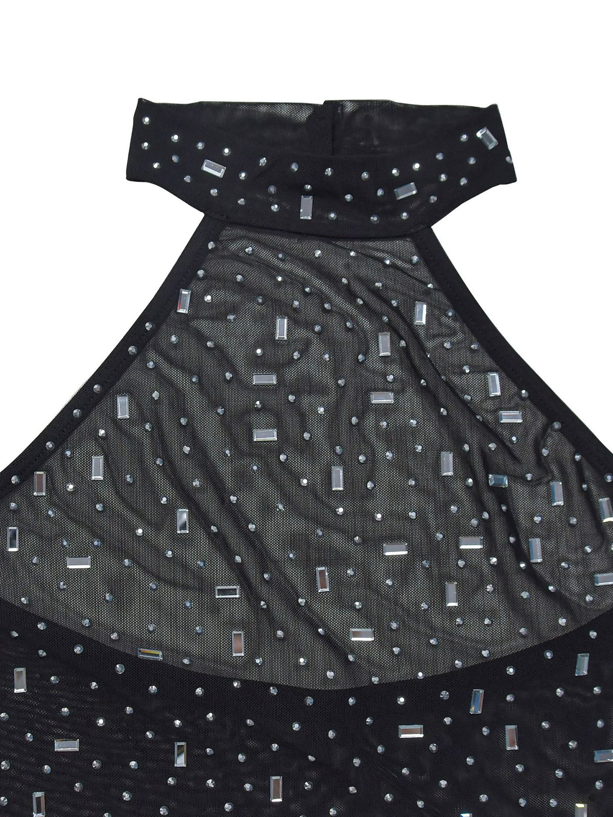 Sheer Rhinestone Halter Party Club Maxi Dress