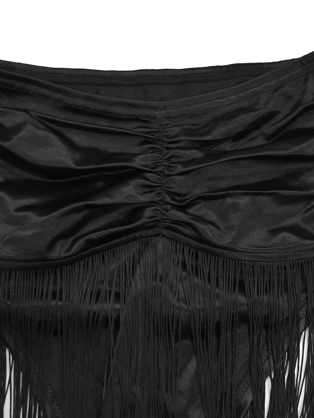 Sexy Crop Tube Top Fringe Maxi Skirt Two Piece Set