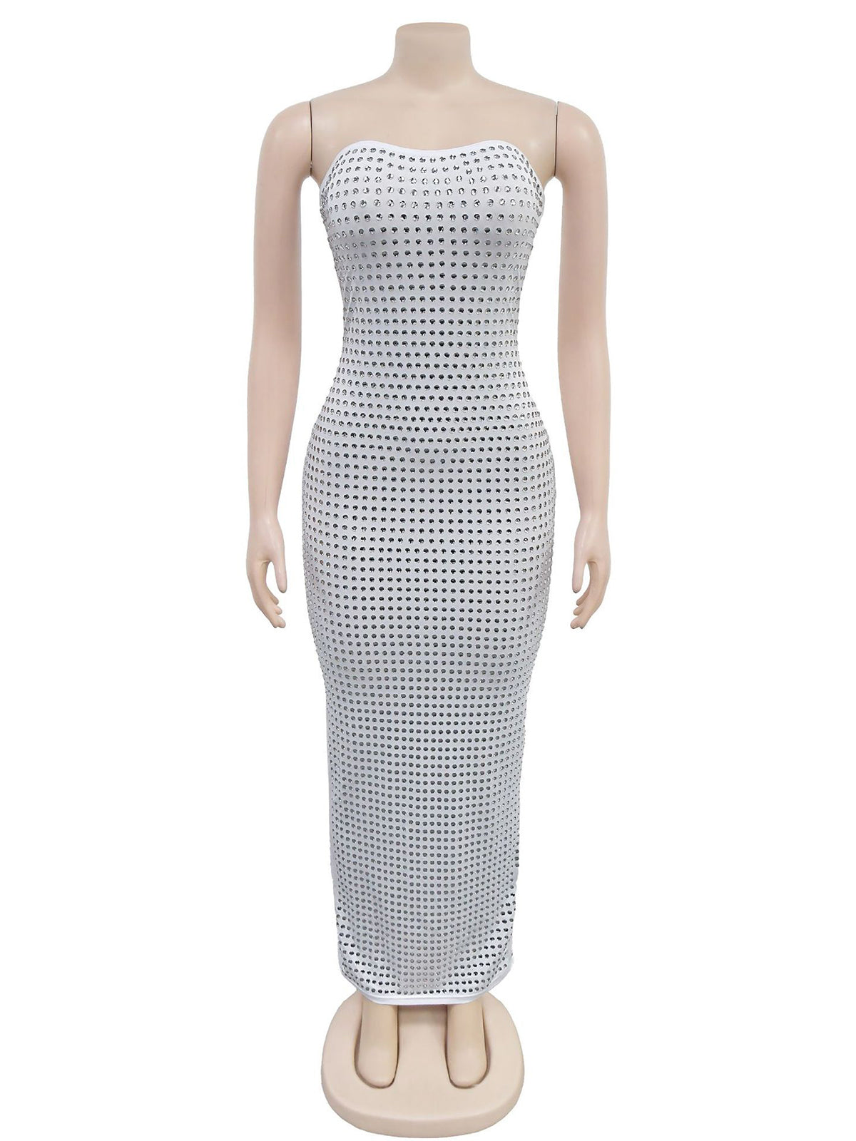 Fashion Rhinestone Slim Fit Party Club Strapless Dress