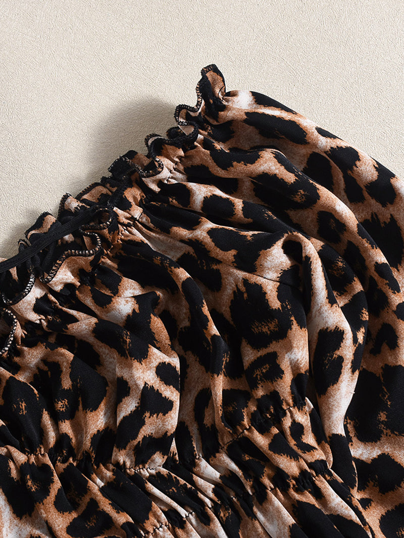 Sexy Off Shoulder Leopard Print Skirt Sets