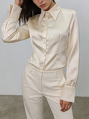Fashion Loose Rhinestone Shirt Bodysuit