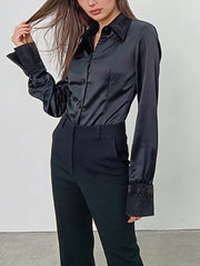 Fashion Loose Rhinestone Shirt Bodysuit