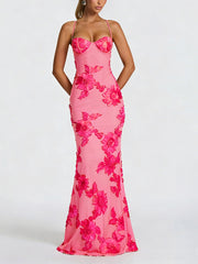 Fashion Spaghetti Straps Backless Bandage Maxi Dress