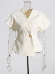 Asymmetric V Neck Tailored Vest
