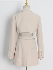 Cutout Waist Tailored Blazer-boutique