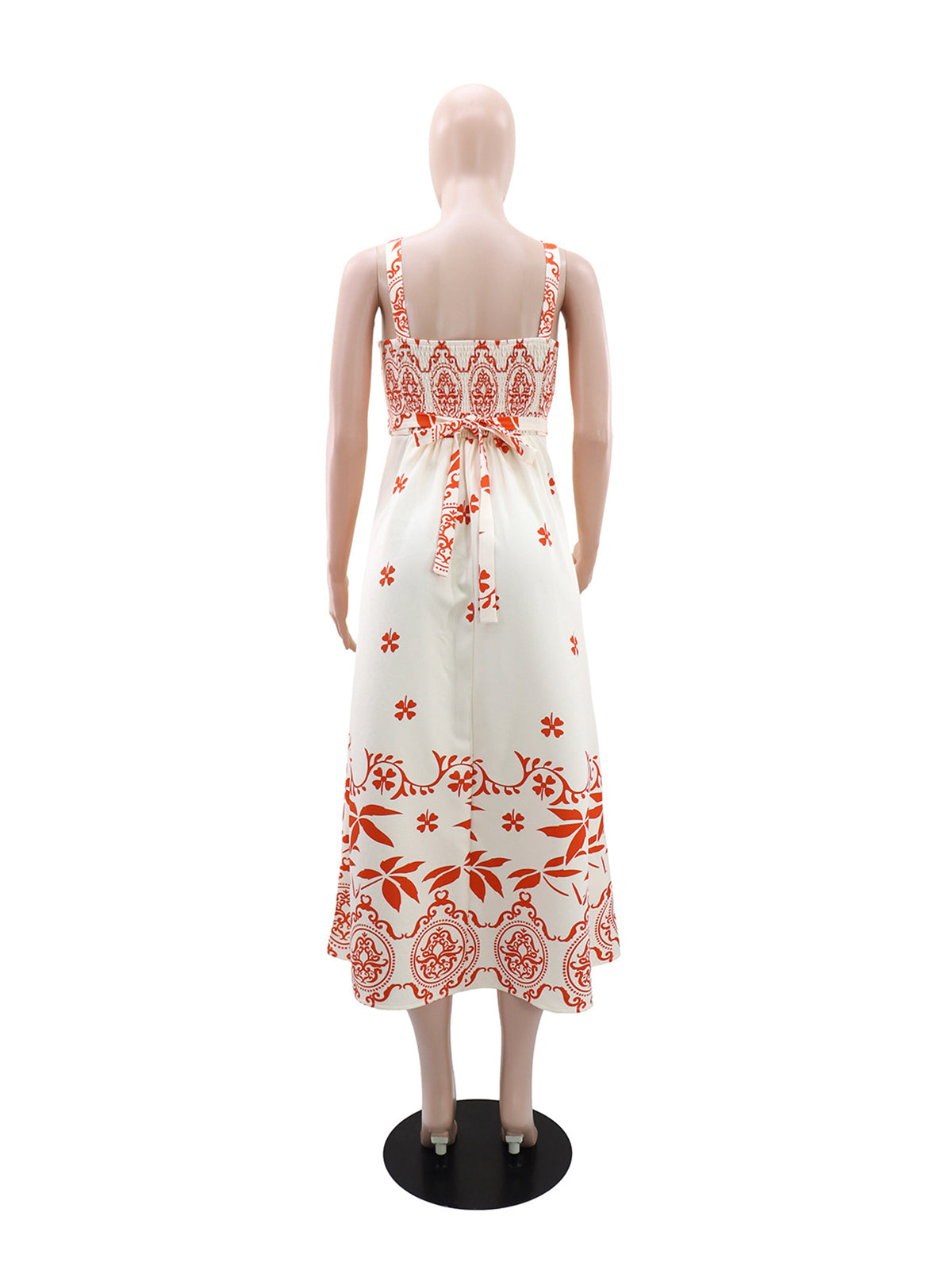 Fashion High Waist Holiday Casual Print Dress
