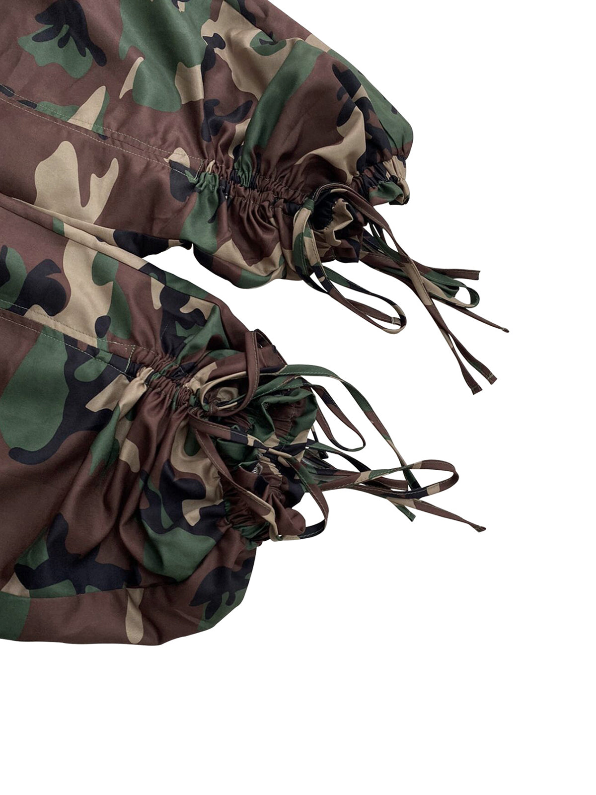 Street Camo Print Flap Pocket Drawstring Cargo Pants