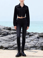 Casual Cropped Denim Jacket