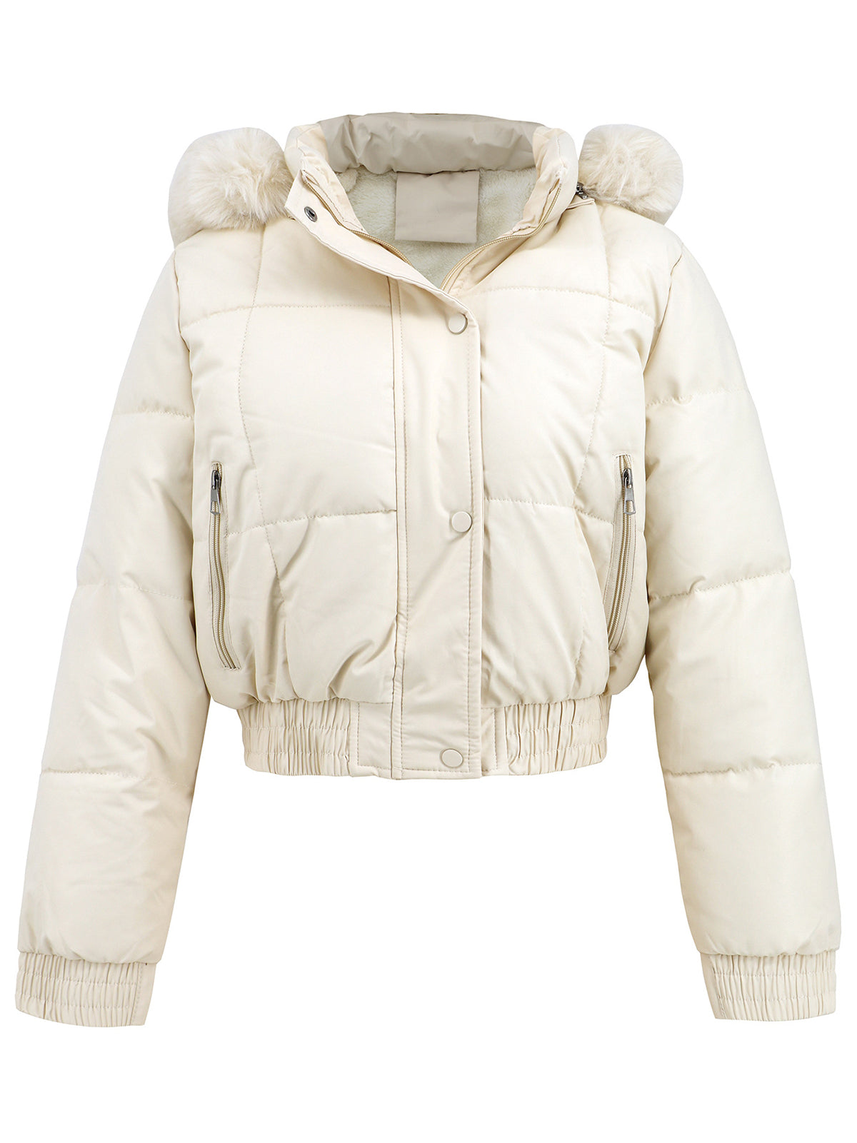 Fashion Pocketed Warm Hooded Padded Coat