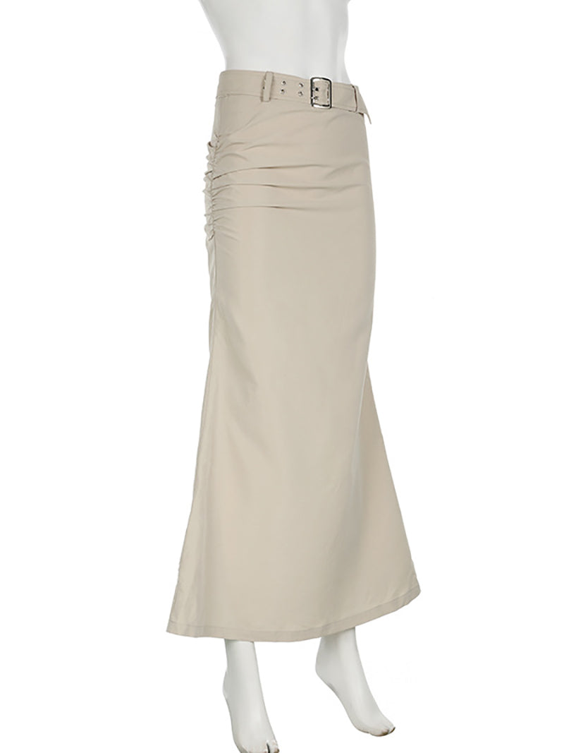 Fashion High Waist Plain Maxi Fishtail Skirt