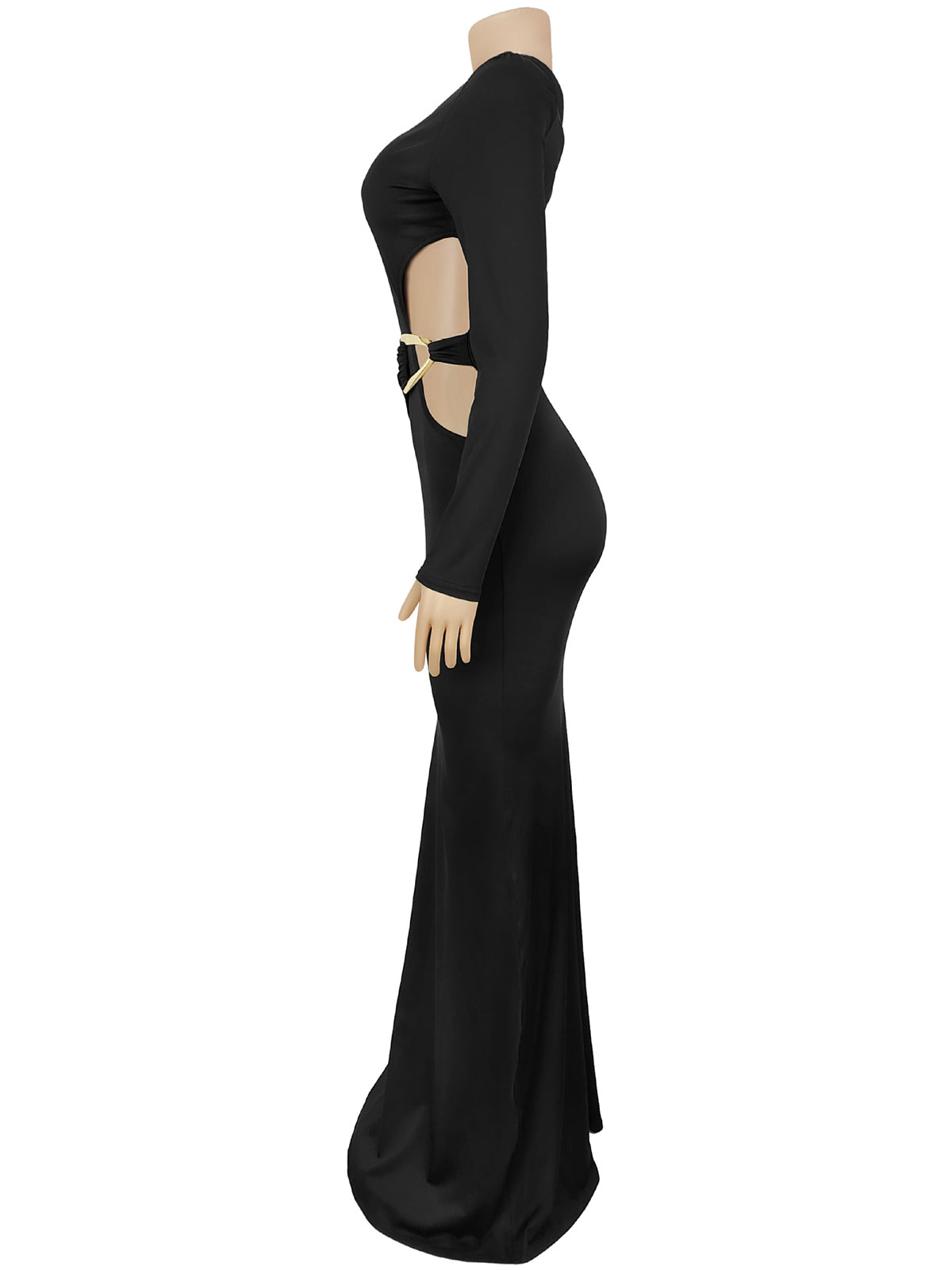 Sexy One-Shoulder Cutout Bodycon Maxi Dress
