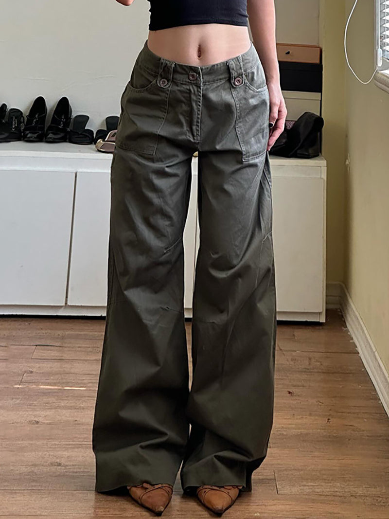 Casual Wide Leg Cargo Pants