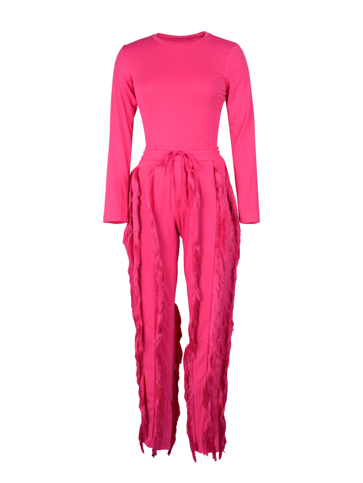 Casual Bodysuit Tassels Pants Suit