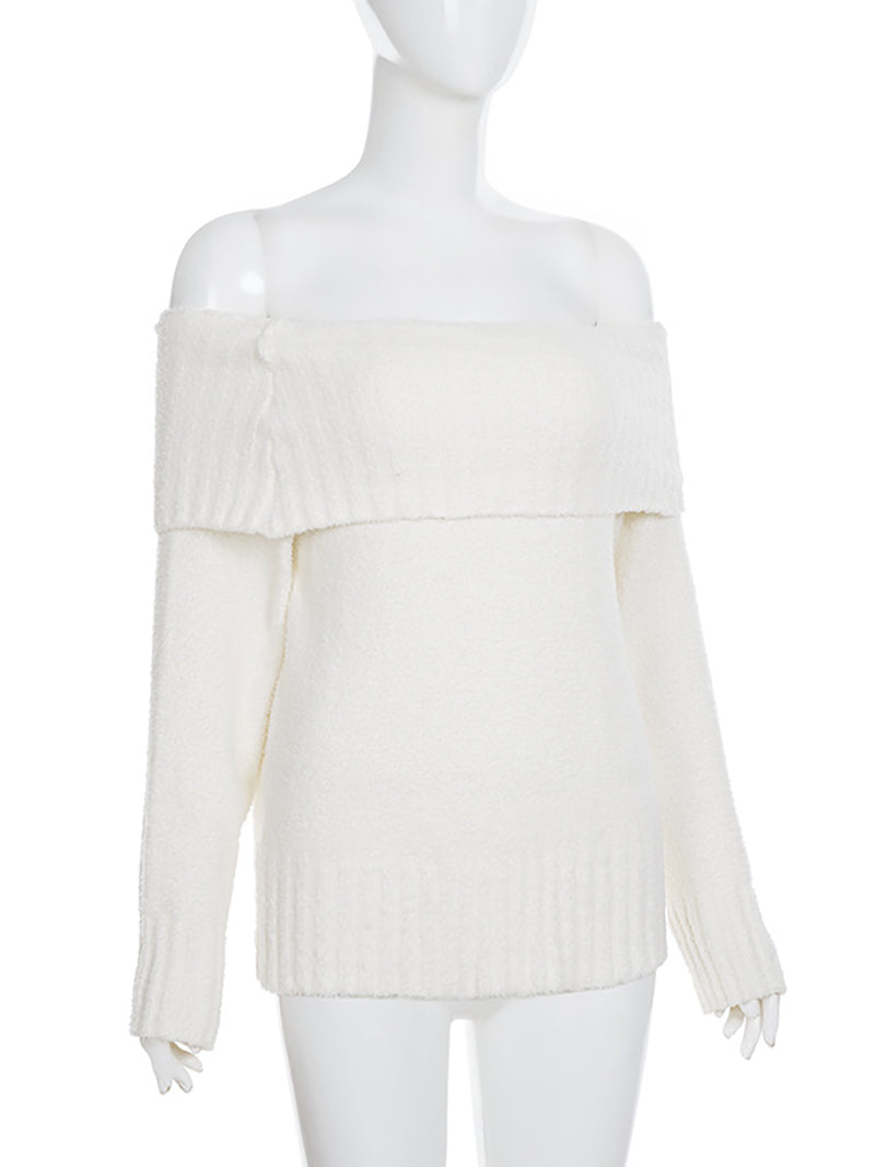 Sexy Off The Shoulder Long Sleeve Sweater