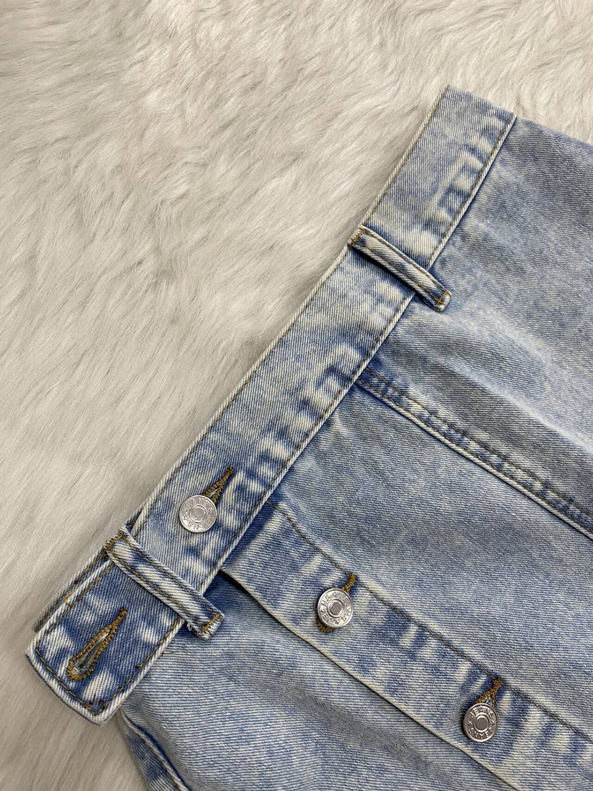Casual High Waist Split Denim Skirt