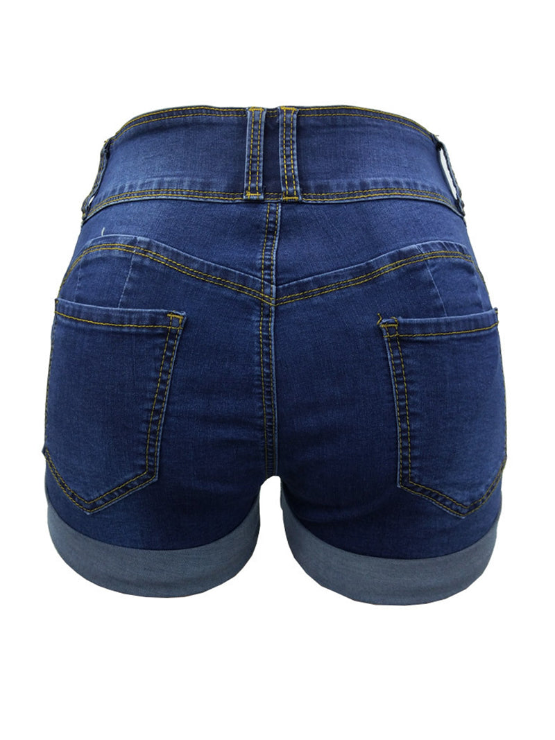 Casual High Waist Denim Shorts