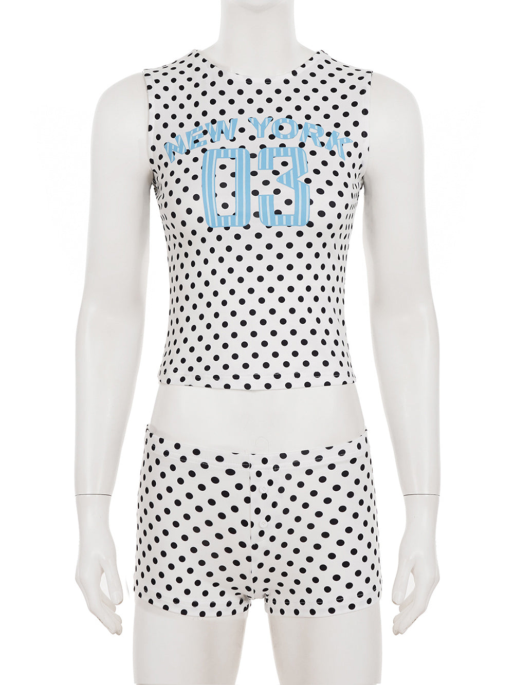 Sleeveless Print Vest And Shorts Casual Set