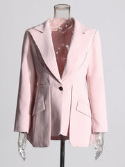 Cutout Asymmetric Fitted Blazer-boutique