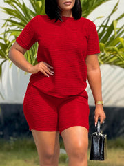 Short Sleeve Top Tight Shorts Sports Casual Set