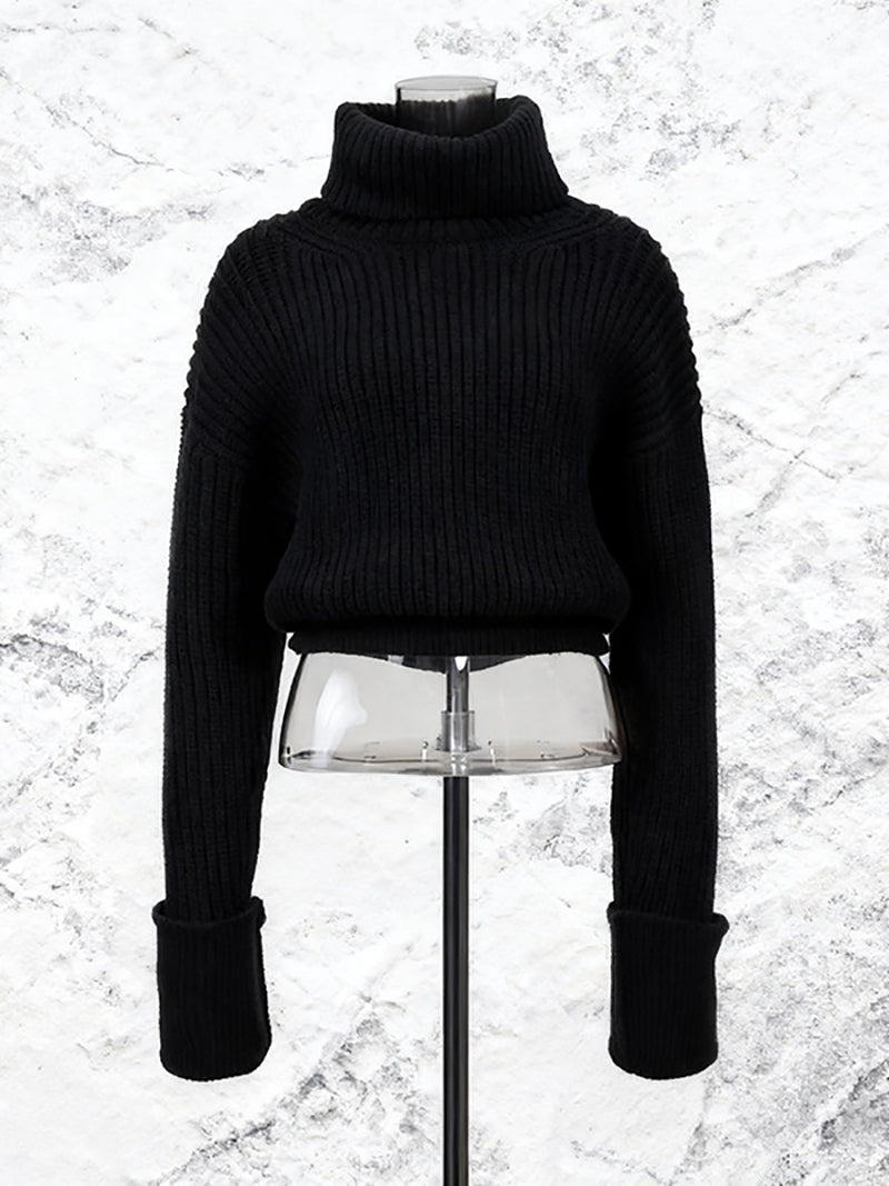 Casual Turtleneck Long Sleeve Slim Knit Sweater