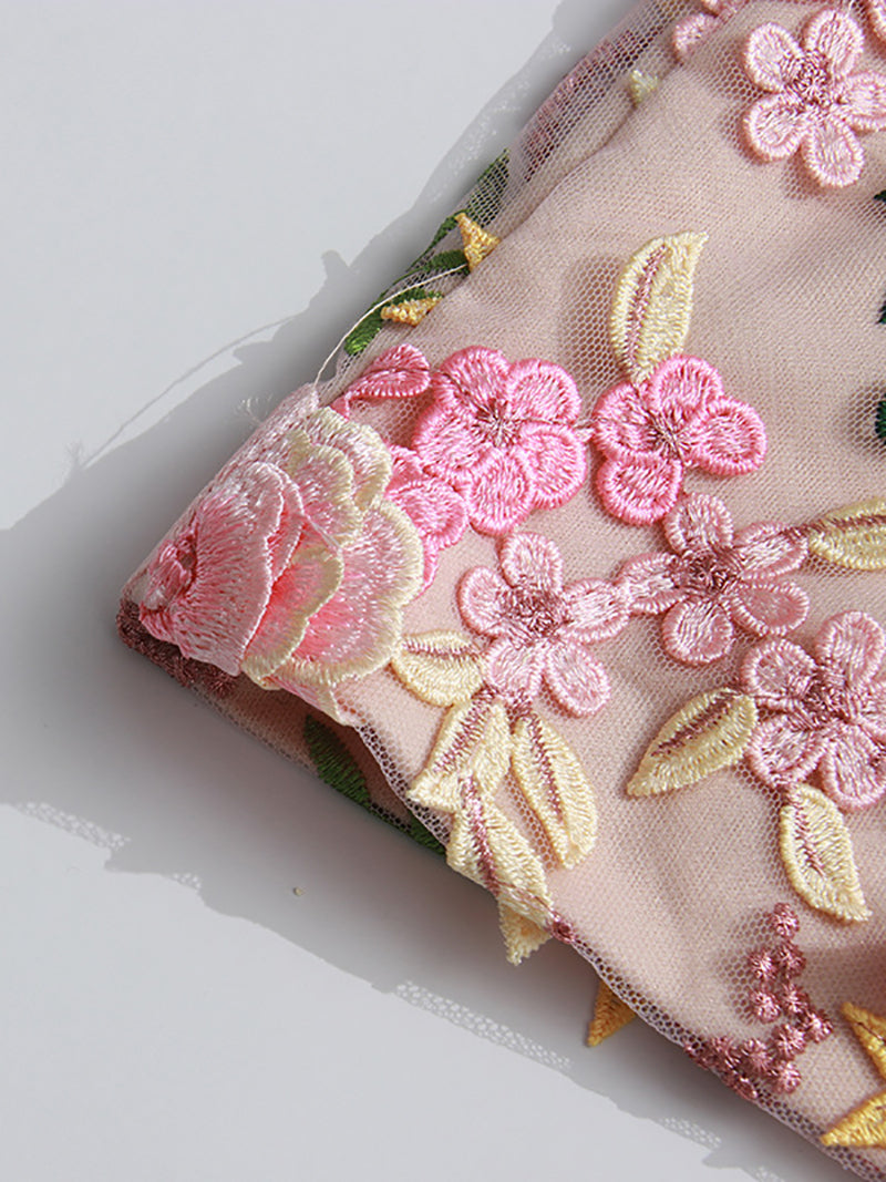 Blooming Moments Embroidered Floral Mini Dress
