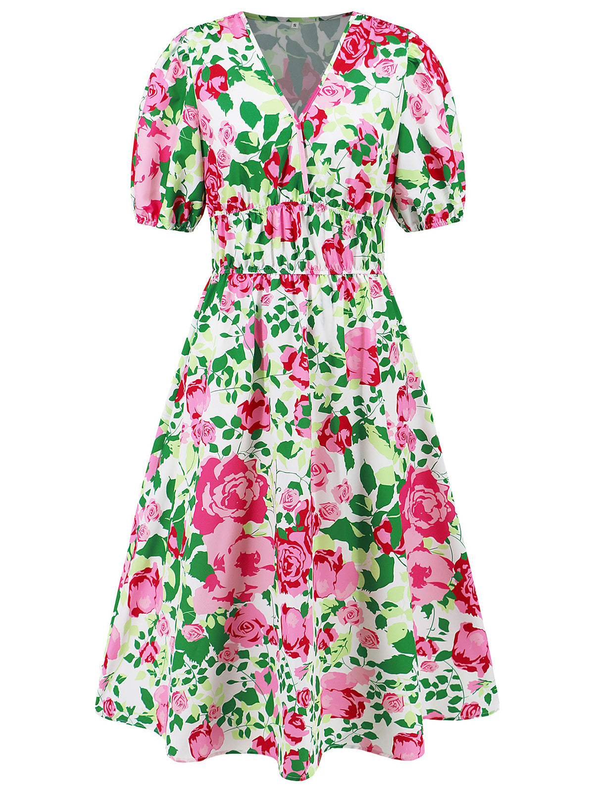 Casual V-neck Bohemia Print A-Line Dress