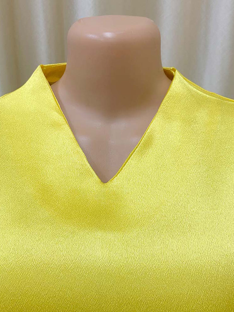 Elegant V Neck Puff Sleeve Shirt Top