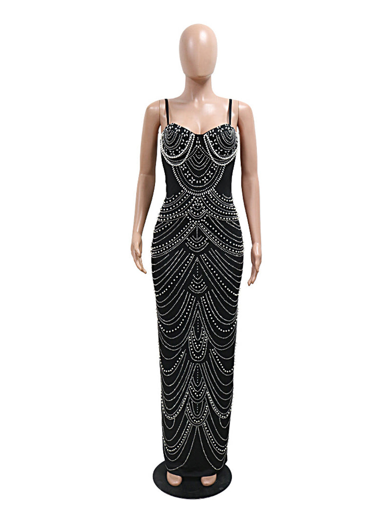 Luxury Sparkly Rhinestone Evening Gown Dress