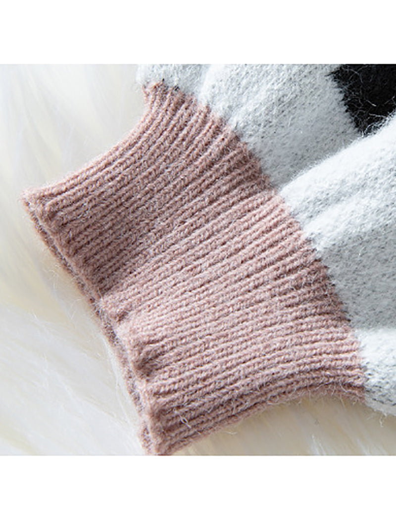 Elegant Jacquard Loose Knit Cardigan Sweater