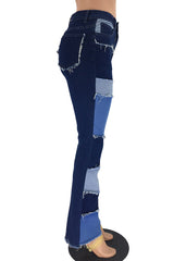 Fahsion Denim Patchwork Trendy Jeans