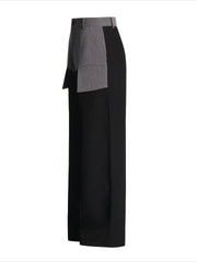 Color Block Wide Leg Tailored Pants