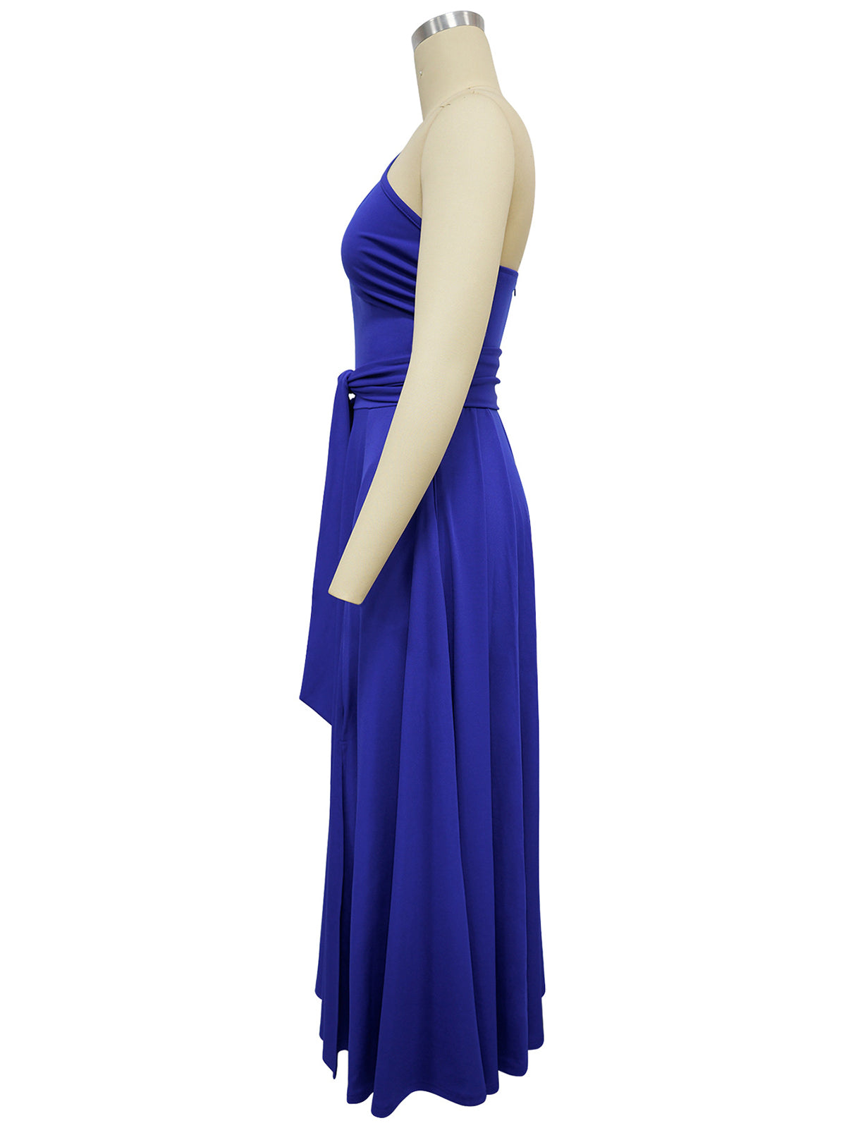 Casual Sleeveless Skew Collar Split Dress