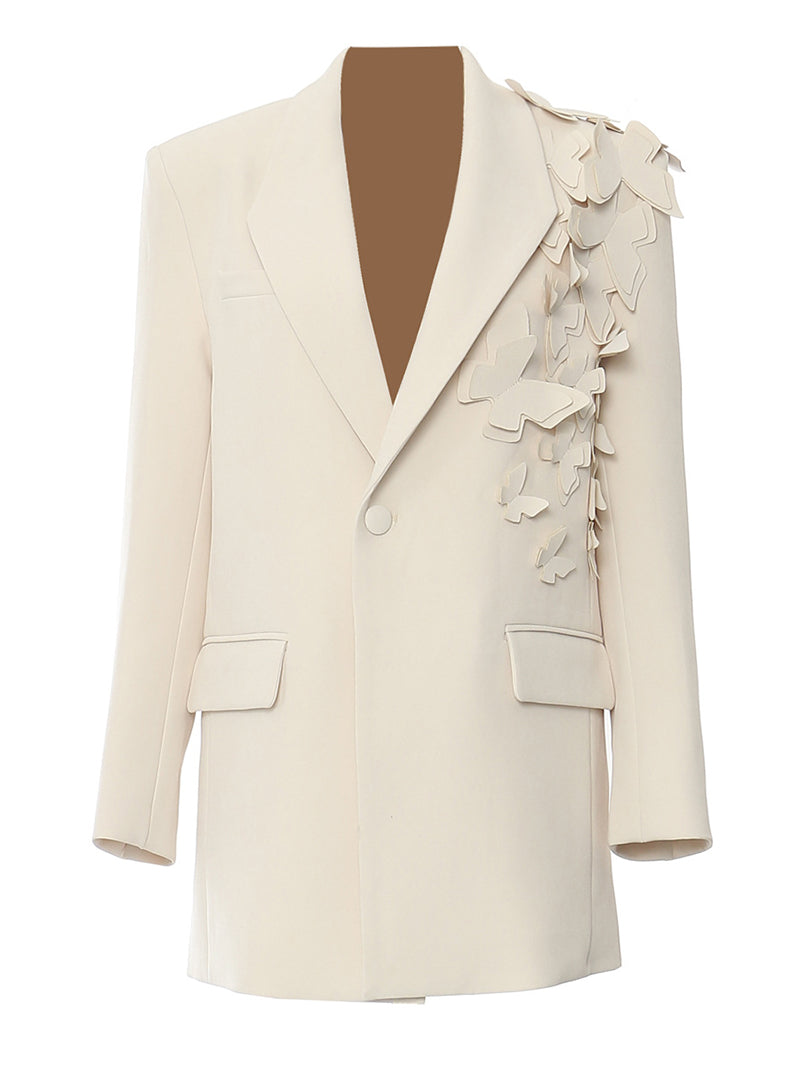 Asymmetric Long Sleeve Stitching Profile Blazer