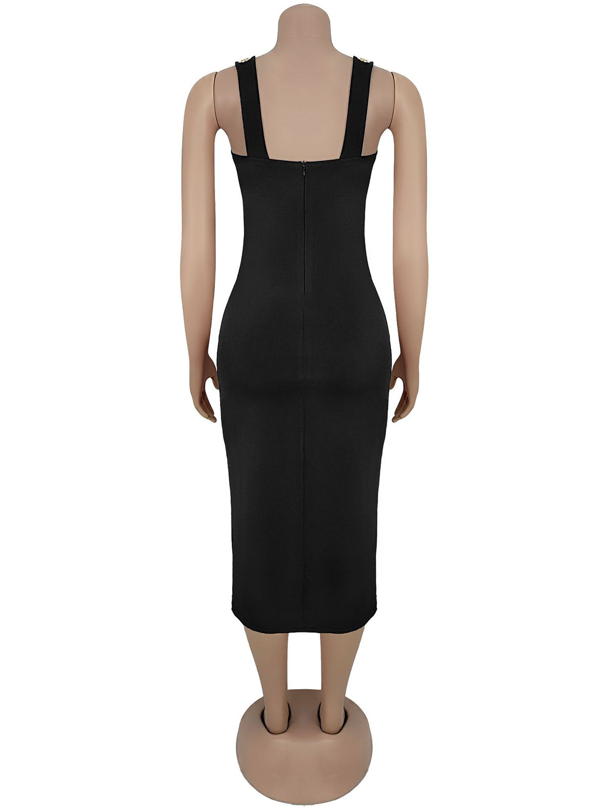 Sexy V Neck Bodycon Slit Midi Dress
