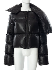 Fashion Scarf Collar Short Down Jacket