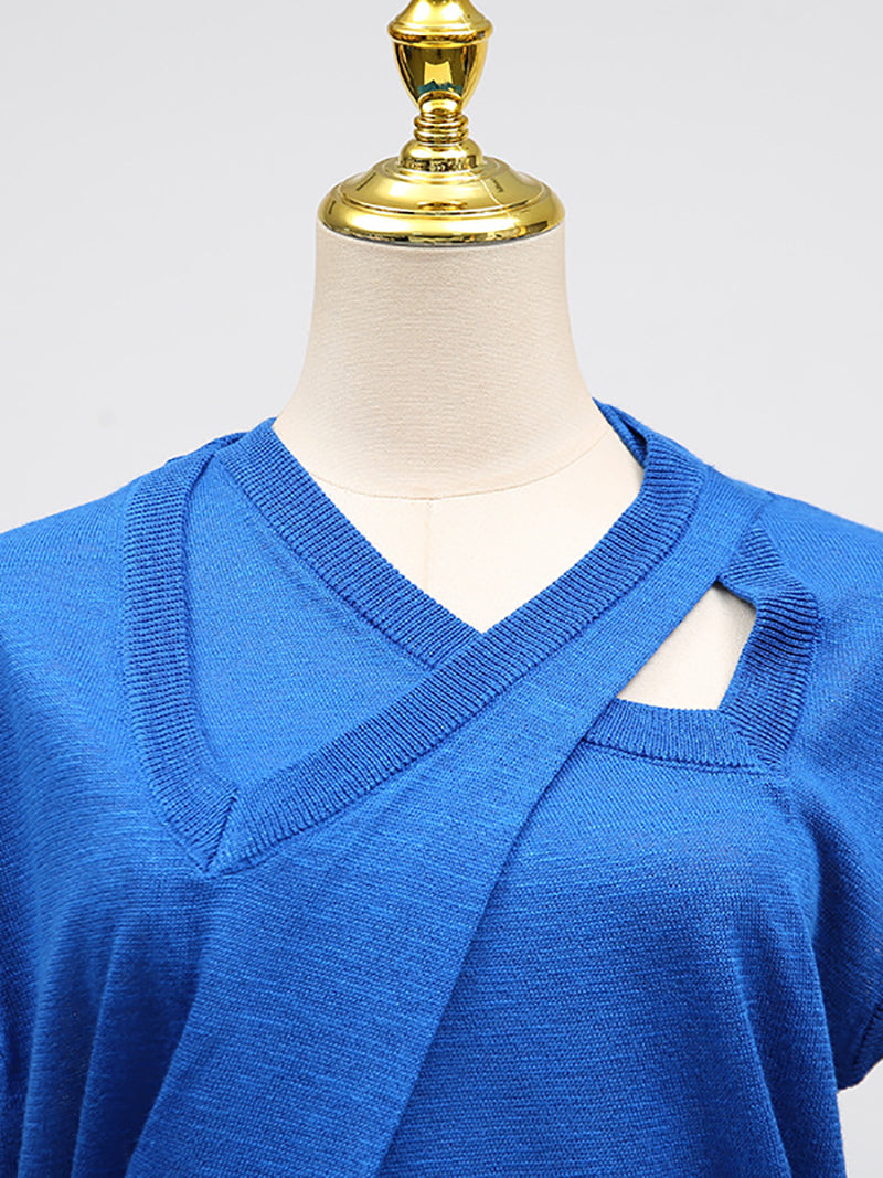 Casual Cross Irregular T-Shirt Top