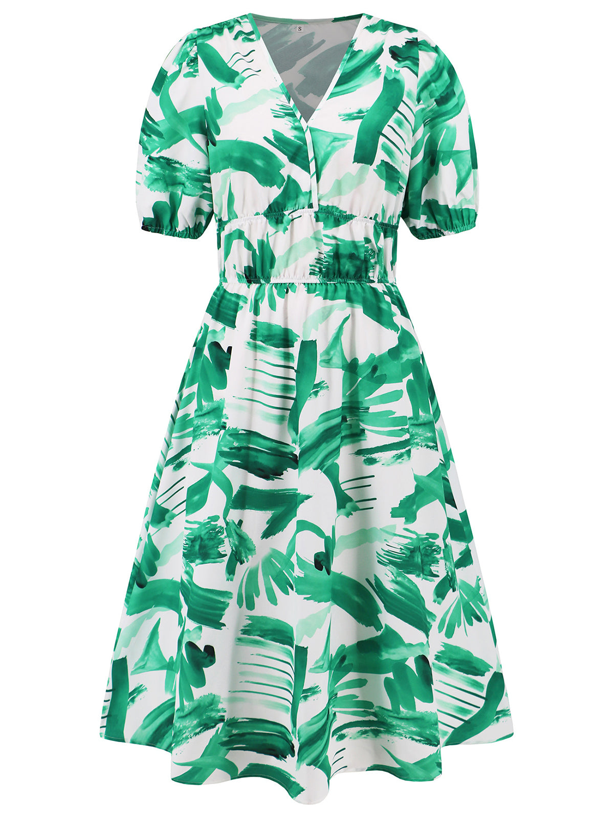 Casual V-neck Bohemia Print A-Line Dress