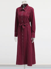 Elegant Single-Breasted Cardigan Lace-up Coat