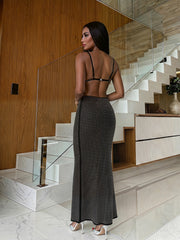 Rhinestone Tank Top and Mermaid Skirt Set