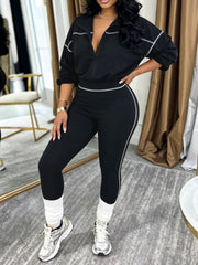 Zip Jacket and Slim Pants Set