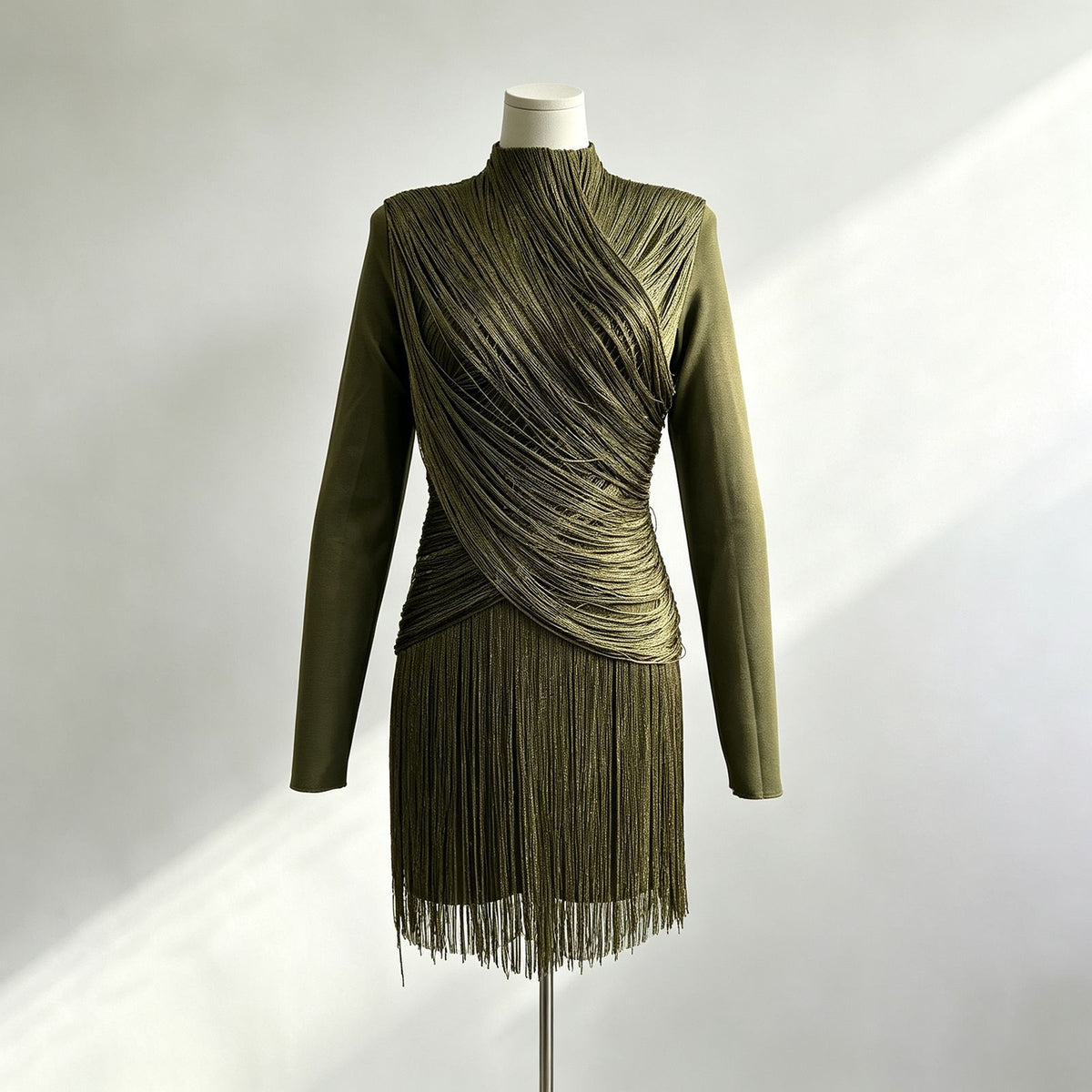 Fringe Bandage Mini Dress-boutique